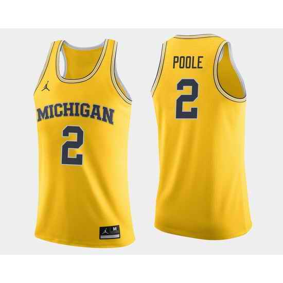 Men Michigan Wolverines Jordan Poole Maize College Basketball Jersey